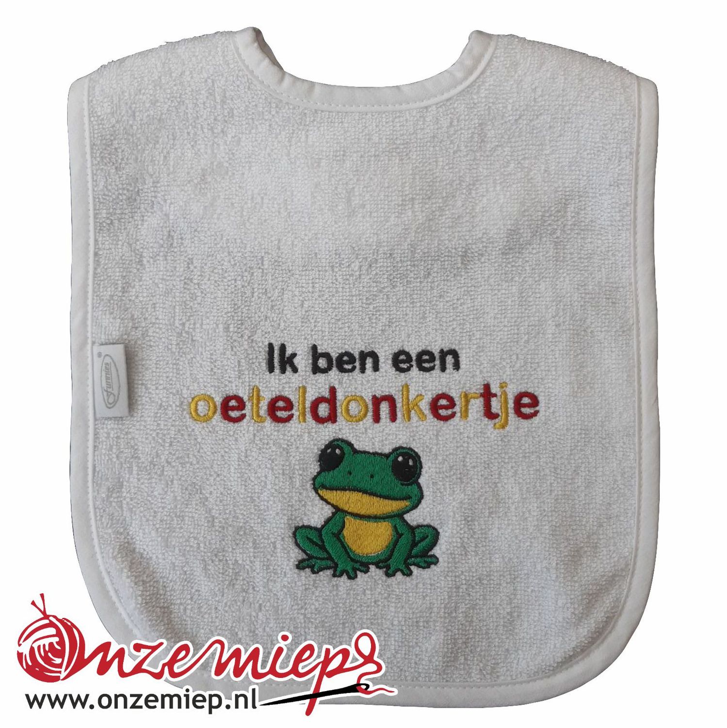 Witte slab met &quot;Ik ben een Oeteldonkertje&quot;
