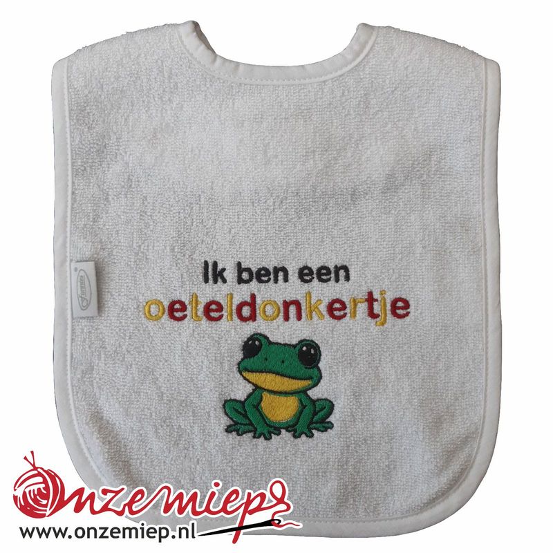 Witte slab met &quot;Ik ben een Oeteldonkertje&quot;