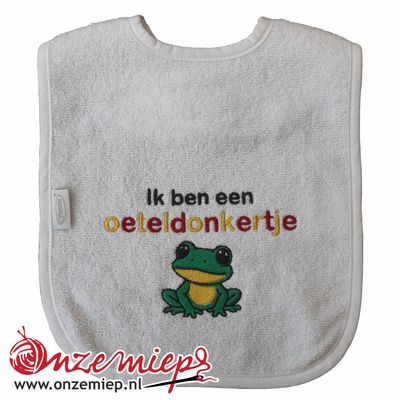 Witte slab met &quot;Ik ben een Oeteldonkertje&quot;