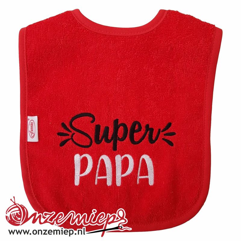 Rode slab met &quot;Super Papa&quot;