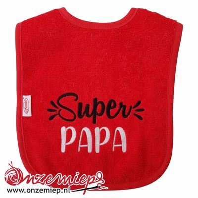 Rode slab met &quot;Super Papa&quot;
