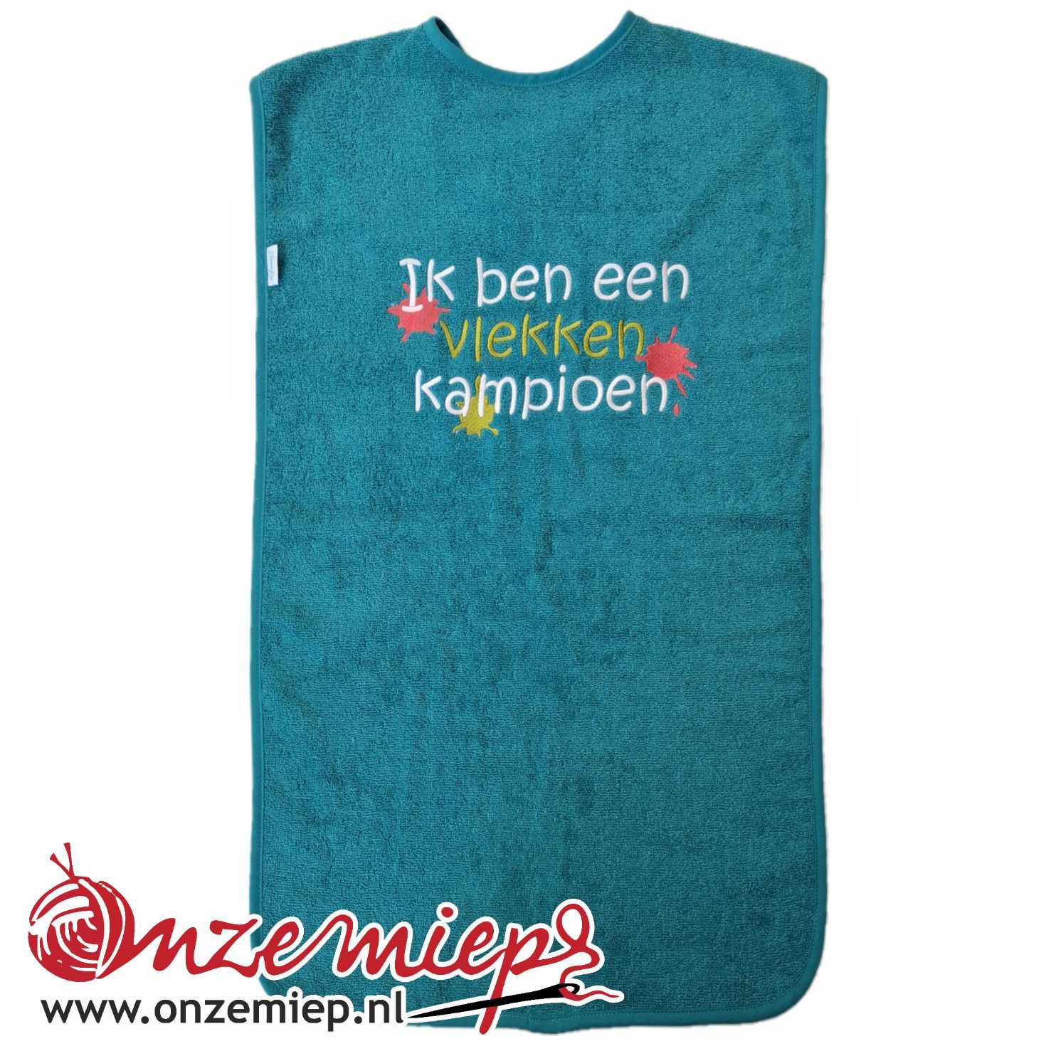 Lake green slab voor volwassenen met &quot;Ik ben een vlekken kampioen&quot; - 50 x 100 cm