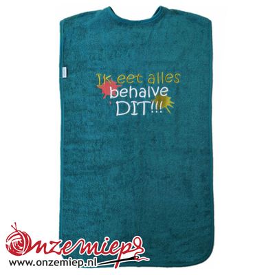Lake green slab voor volwassenen met &quot;Ik eet alles behalve dit!!!&quot; - 50 x 100 cm