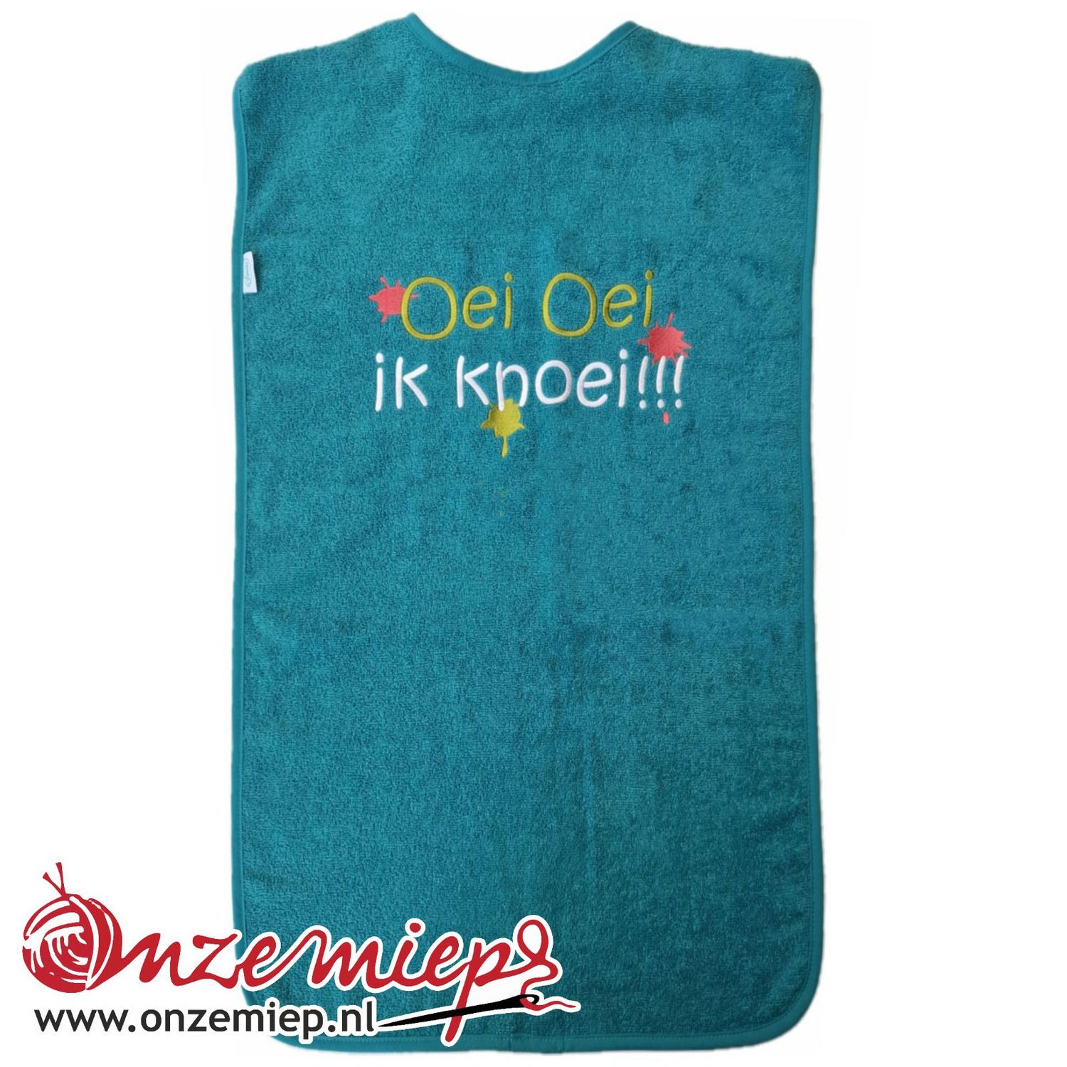Lake green slab voor volwassenen met &quot;Oei oei ik knoei!!!&quot; - 50 x 100 cm
