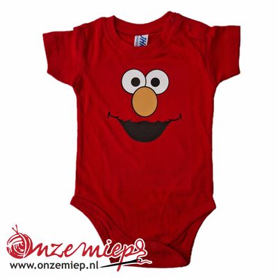 Rode romper met rood monstertje