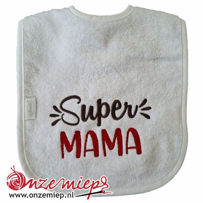 Witte slab met "Super Mama"