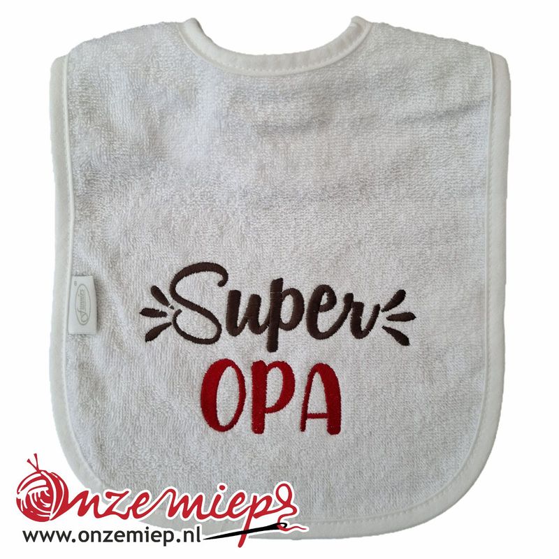 Witte slab met "Super Opa"
