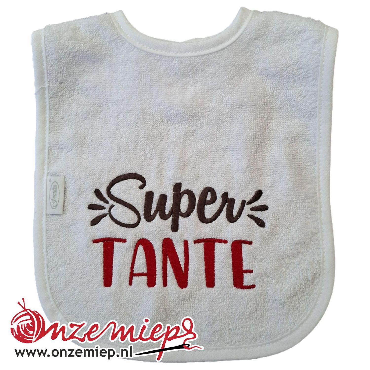 Witte slab met &quot;Super Tante&quot;
