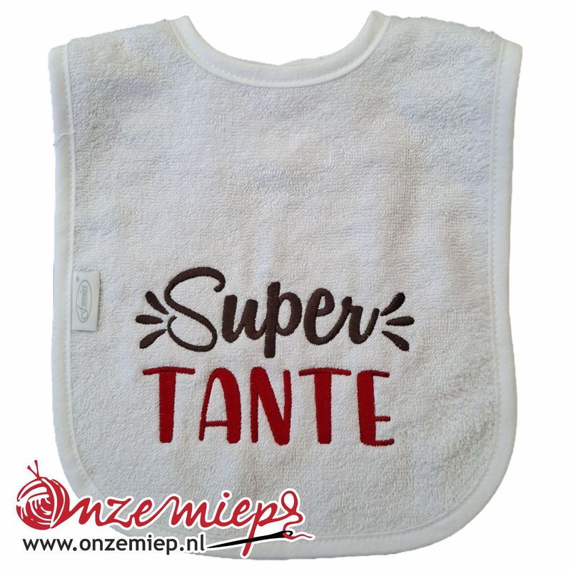 Witte slab met "Super Tante"