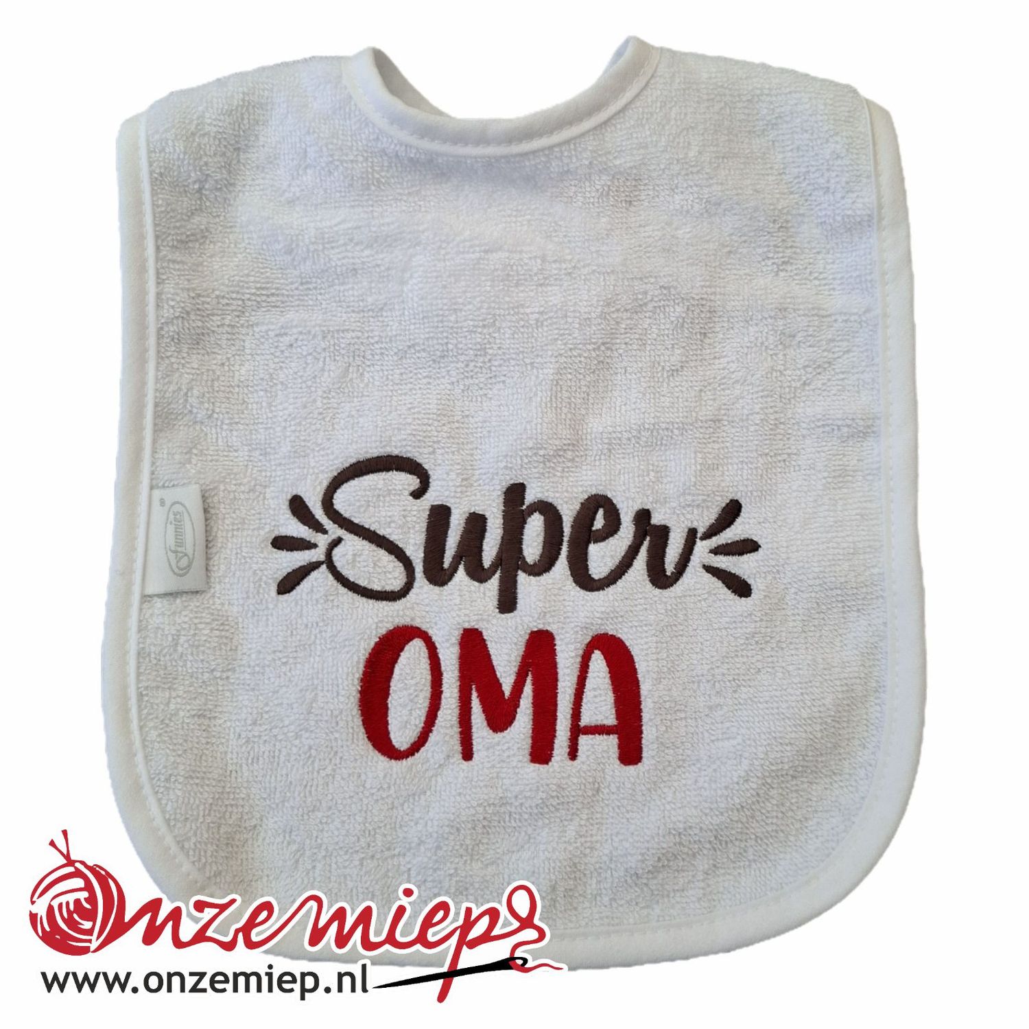 Witte slab met &quot;Super Oma&quot;