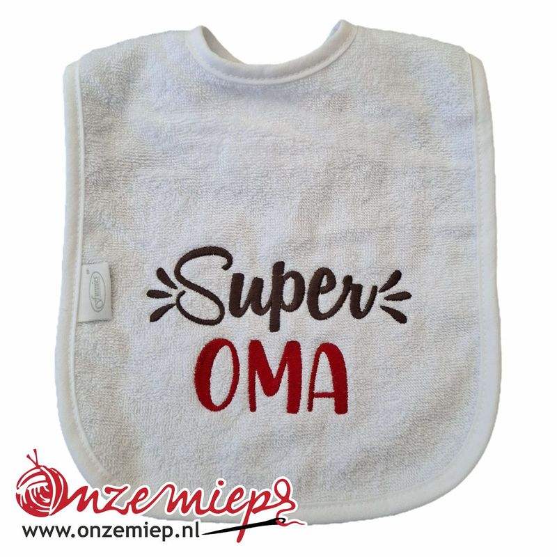 Witte slab met "Super Oma"