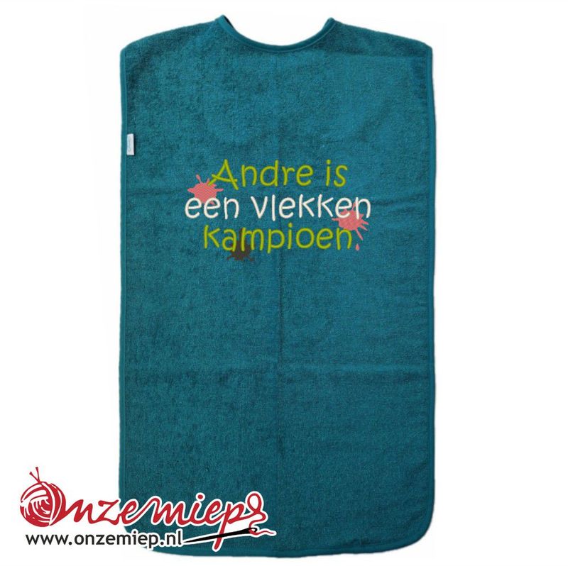 Persoonlijke lake green slab voor volwassenen met naam - 50 x 100 cm - "(NAAM) is een vlekken kampioen" of andere tekst