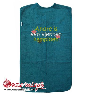 Persoonlijke lake green slab voor volwassenen met naam - 50 x 100 cm - "(NAAM) is een vlekken kampioen" of andere tekst