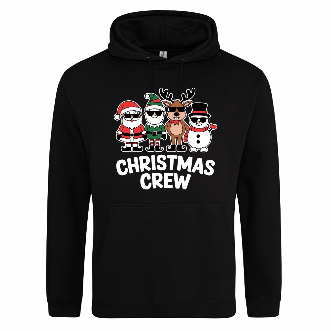 Zwarte hoodie met "Christmas crew"
