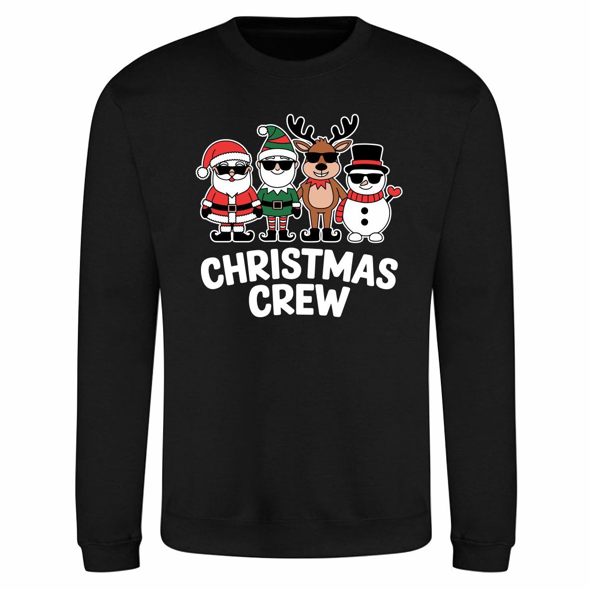 Zwarte sweater met "Christmas crew"