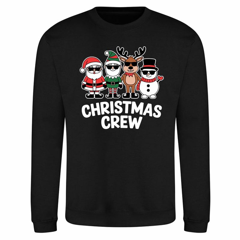 Zwarte sweater met "Christmas crew"