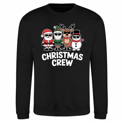 Zwarte sweater met "Christmas crew"