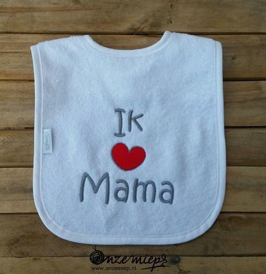 Witte slab met &quot;Ik hou van mama&quot;