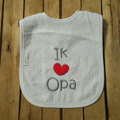 Witte slab met &quot;Ik hou van opa&quot;