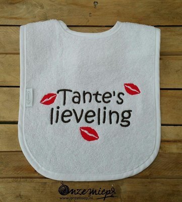 Witte slab met &quot;Tante&#39;s lieveling&quot;