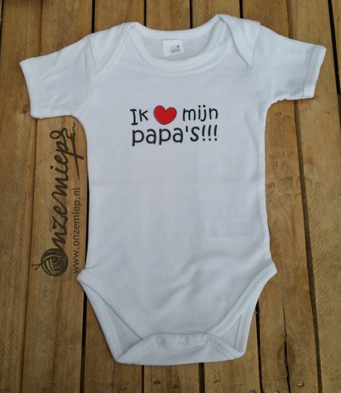 Witte romper met &quot;Ik hou van mijn papa&#39;s&quot;