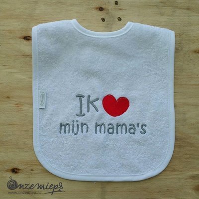 Witte slab met &quot;Ik hou van mijn mama&#39;s&quot;