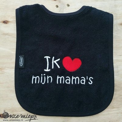 Zwarte slab met &quot;Ik hou van mijn mama&#39;s&quot;