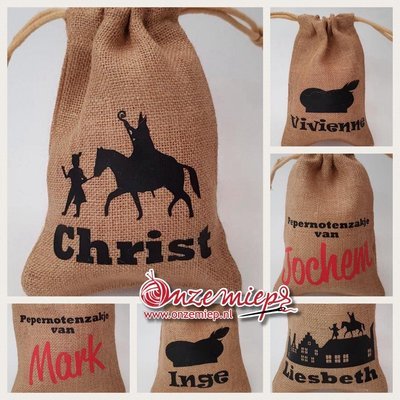 Persoonlijke pepernoten zakje voor sinterklaas