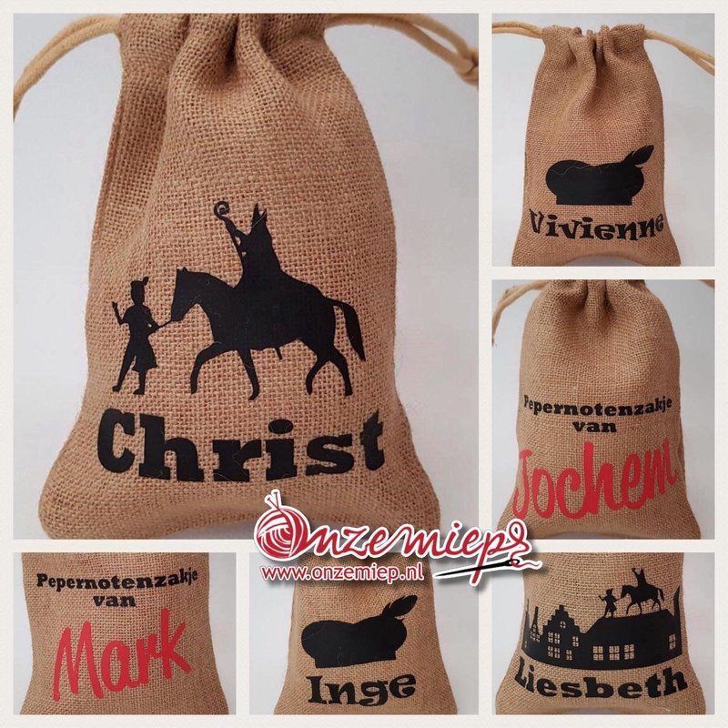Persoonlijke pepernoten zakje voor sinterklaas