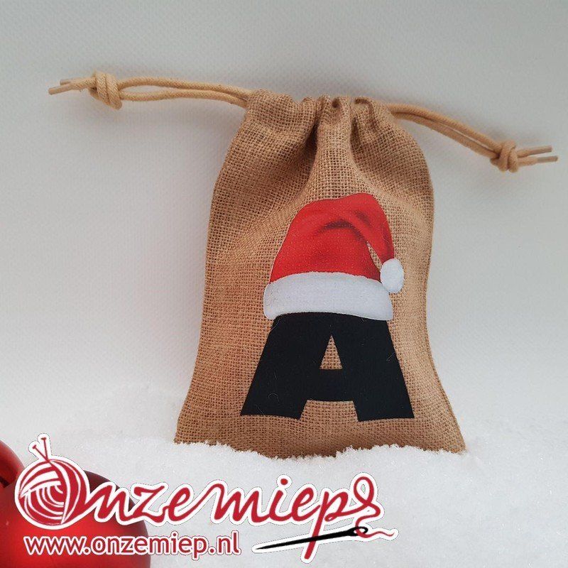 Jute zakjes voor kerstmis - letters