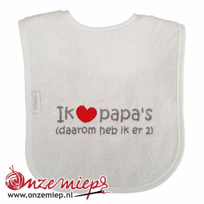 Witte slab met "Ik hou van papa's (daarom heb ik er 2)"