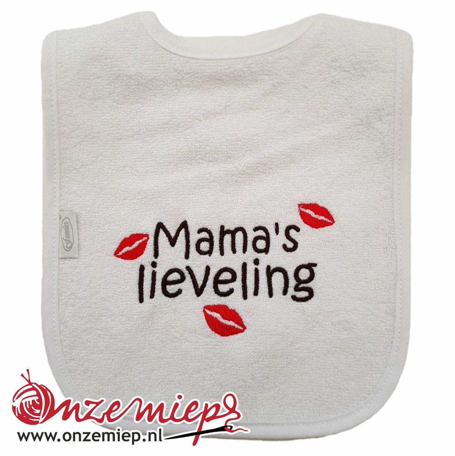 Witte slab met "Mama's lieveling"
