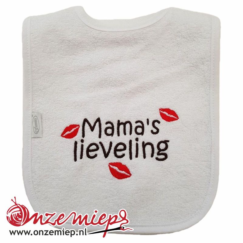 Witte slab met "Mama's lieveling"