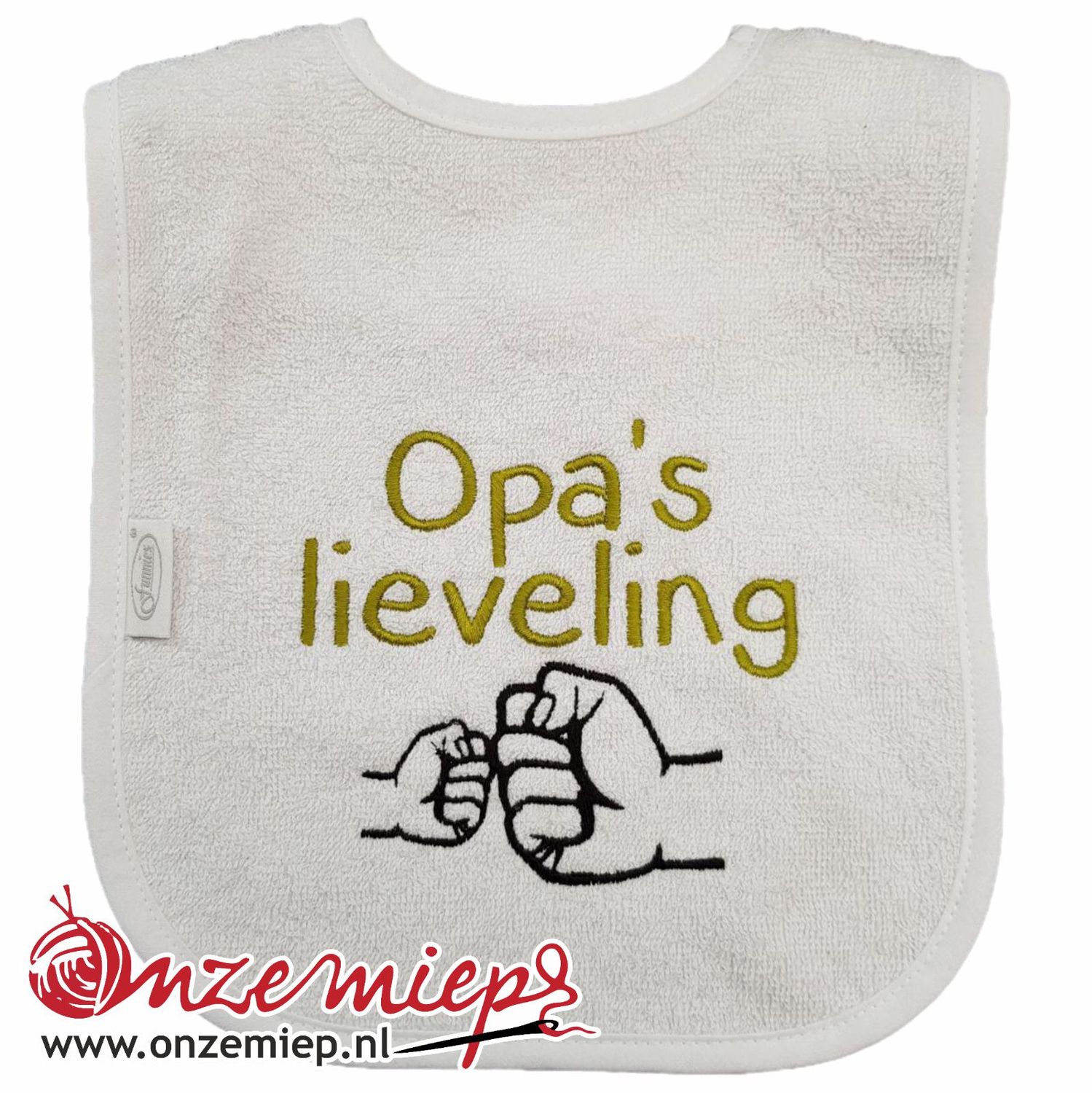 Witte slab met "Opa's lieveling"