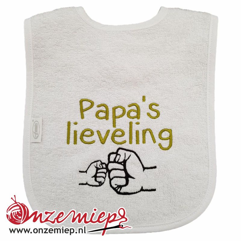 Witte slab met "Papa's lieveling"