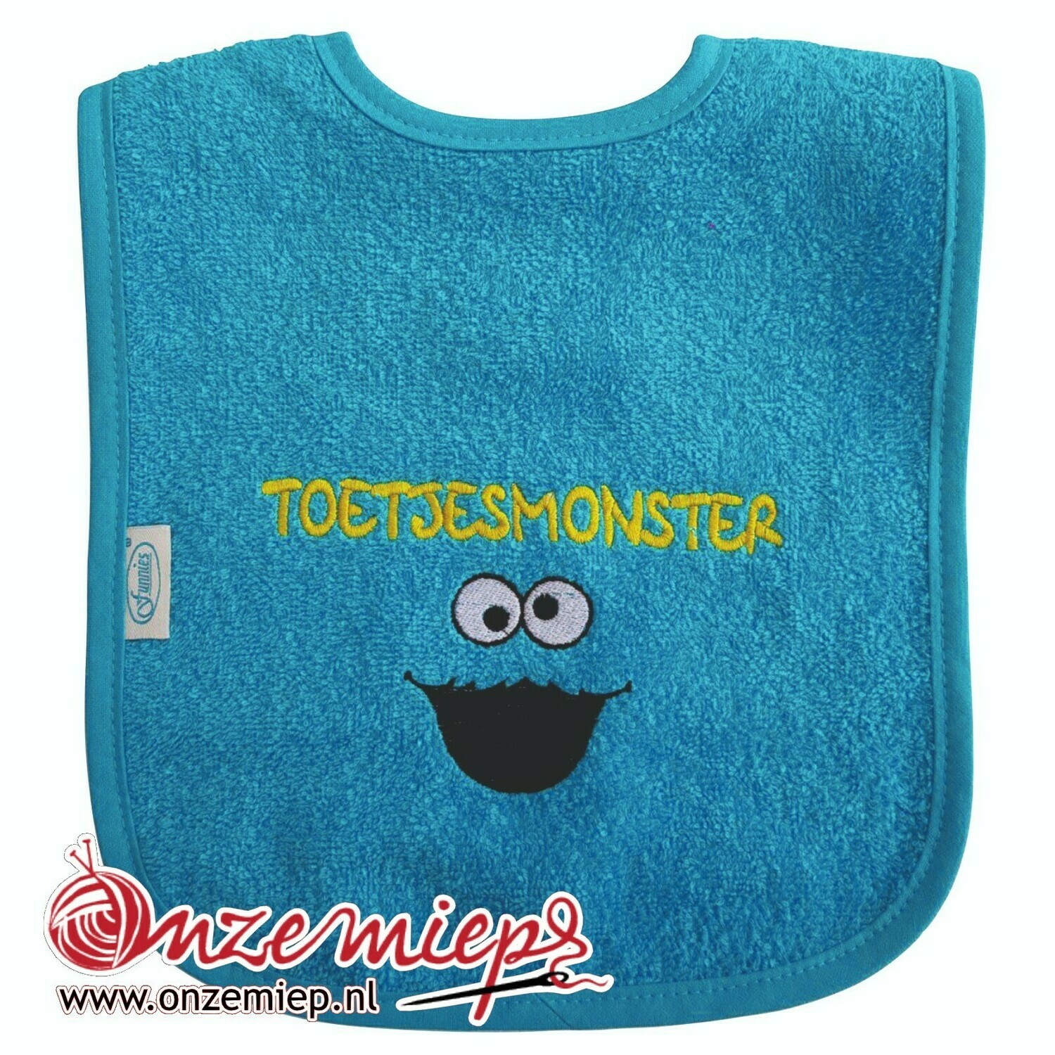 Blauwe (turquoise) slab met "Toetjesmonster"