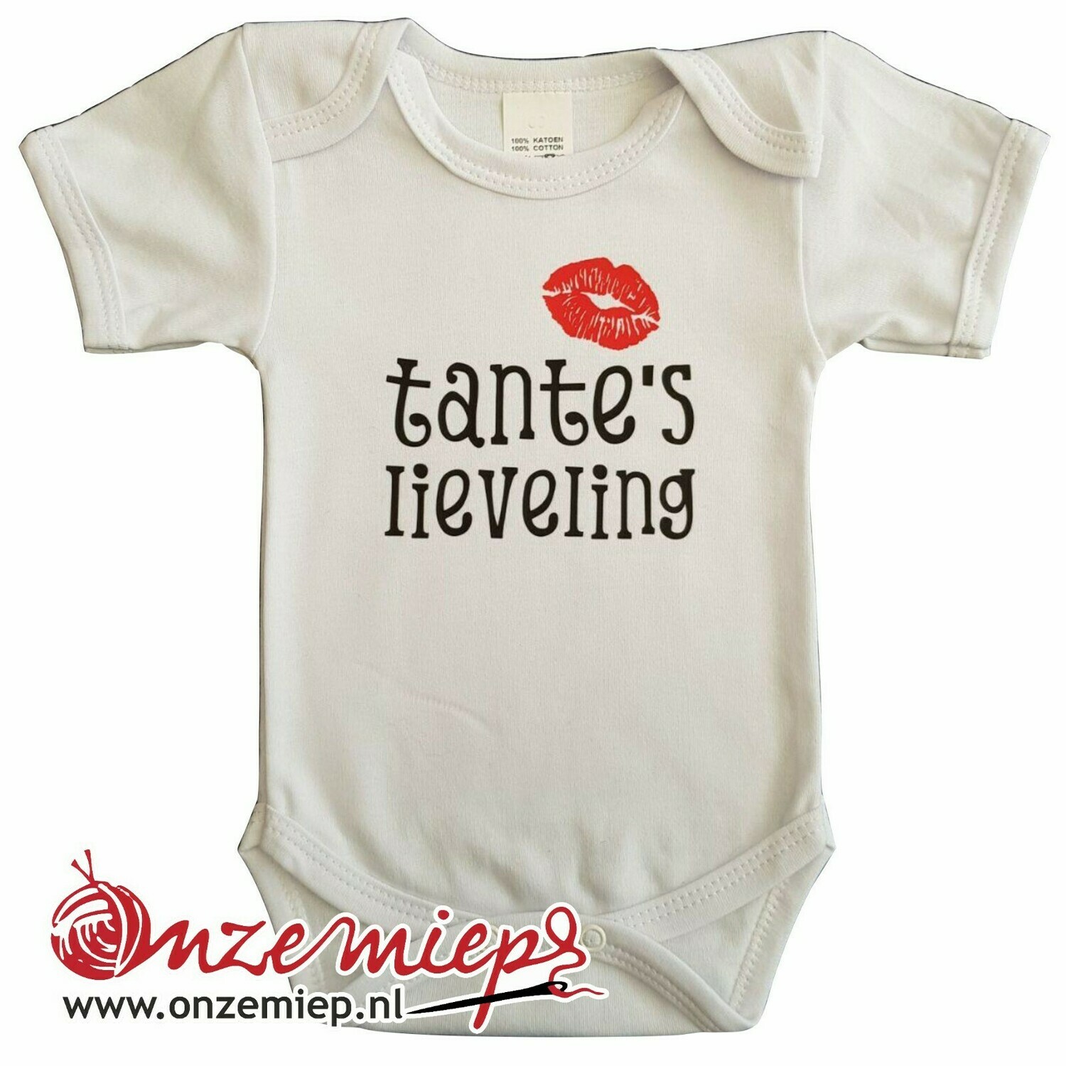 Witte romper met "Tante's lieveling"