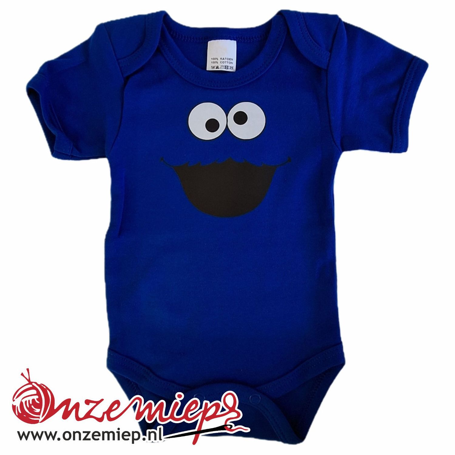 Blauwe romper met blauw monstertje