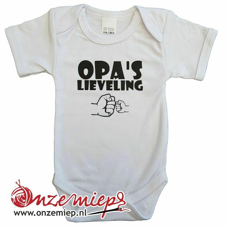 Witte romper met "Opa's lieveling" - maat 68