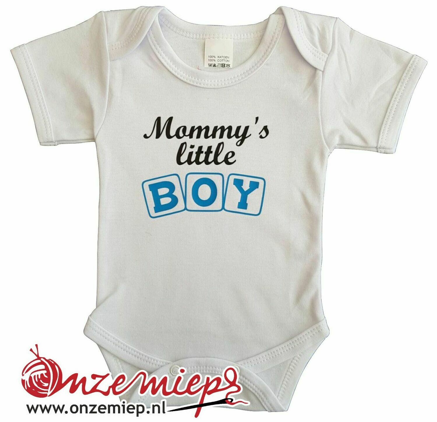 Witte romper met "Mommy's little boy"