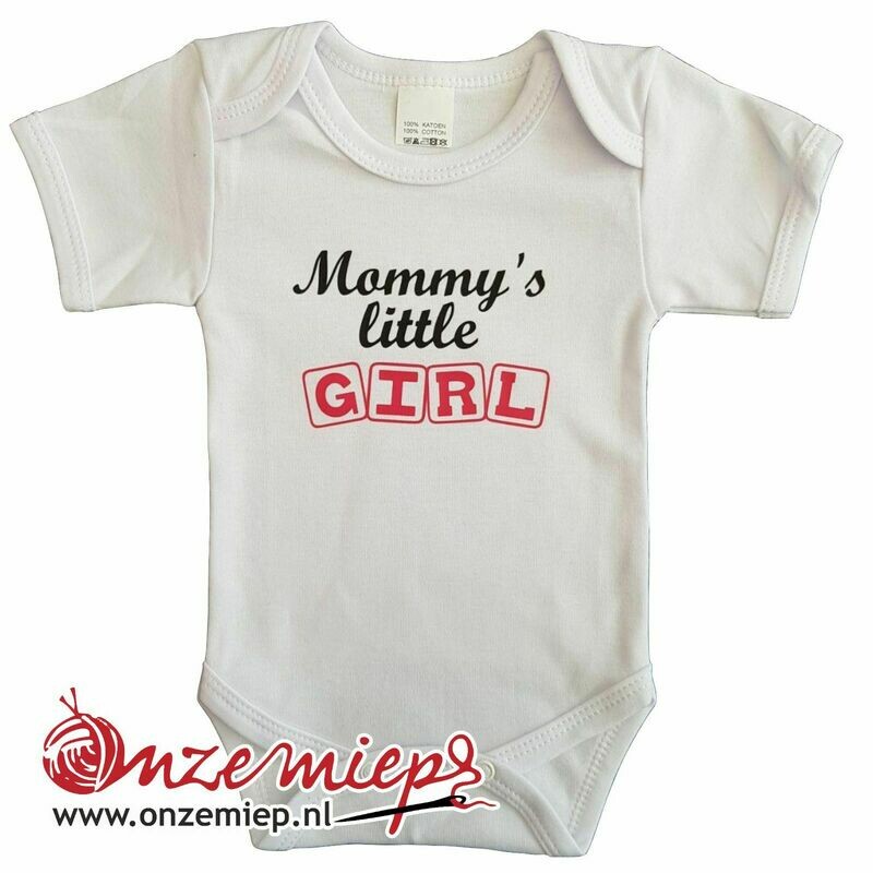 Witte romper met "Mommy's little girl" - maat 68 Witte romper met "Mommy's little girl" - maat 68