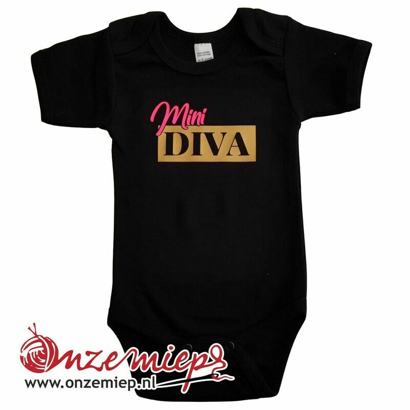 Zwarte romper met "Mini Diva"