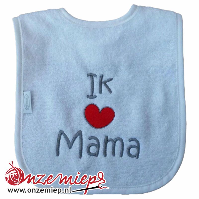 Witte slab met "Ik hou van mama"
