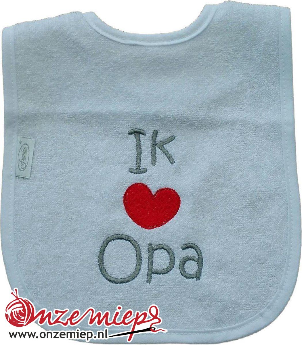 Witte slab met "Ik hou van opa"