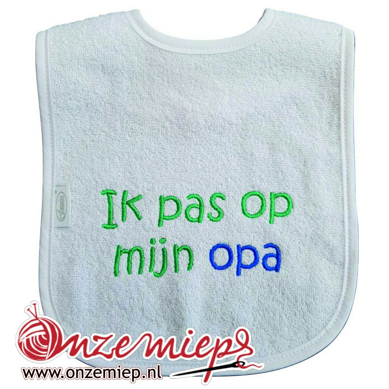 Witte slab met "Ik pas op mijn OPA"