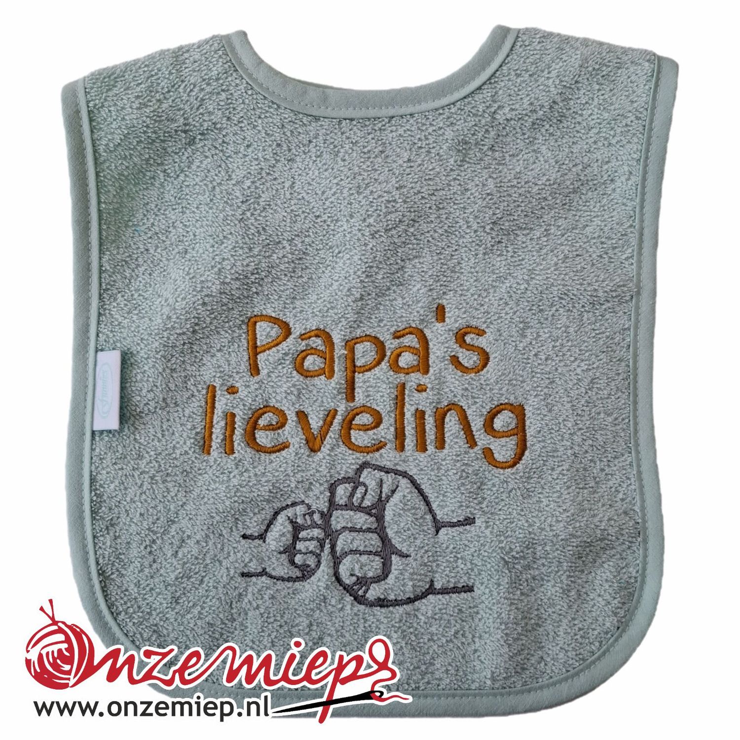 Mint groene slab met "Papa's lieveling"