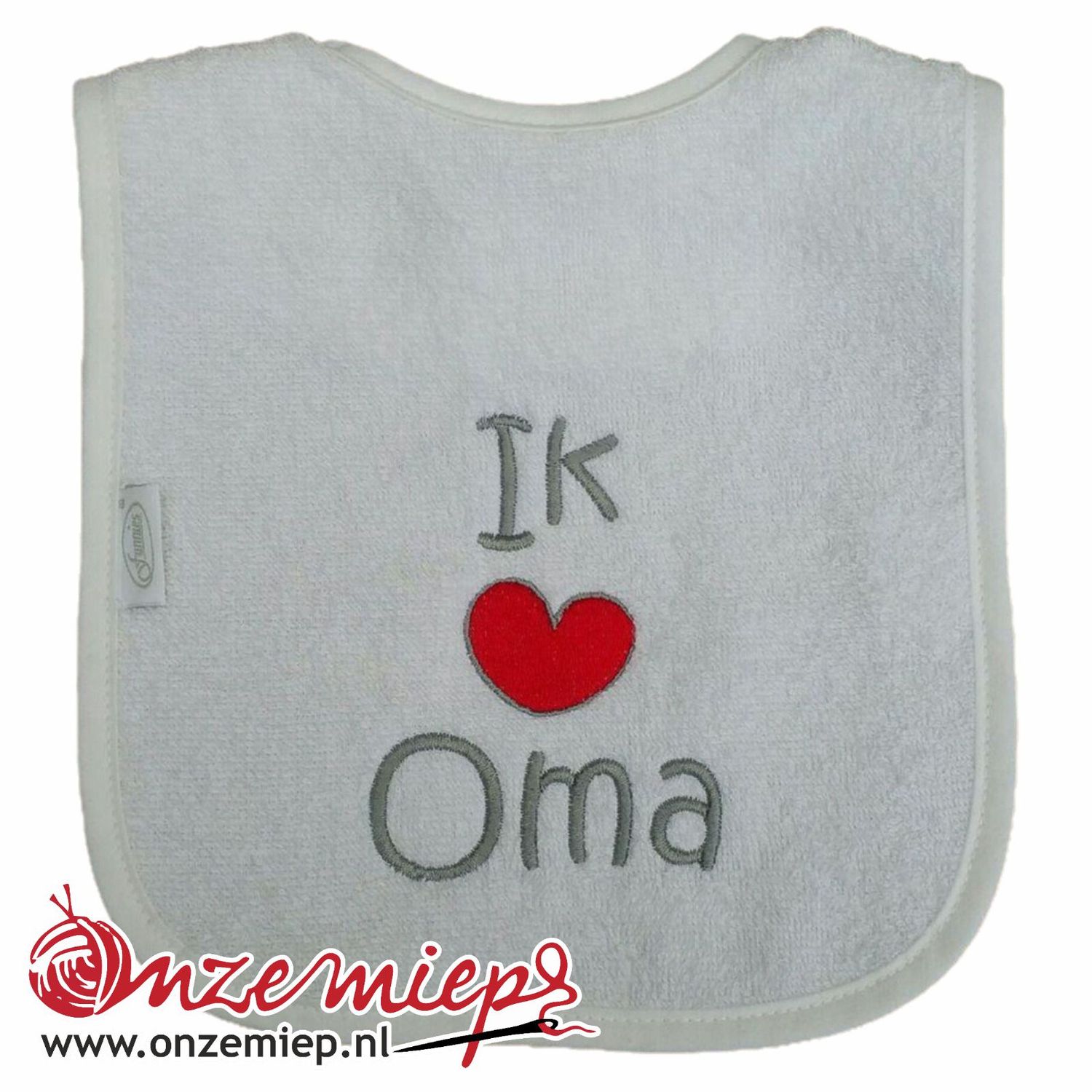 Witte slab met "Ik hou van oma"