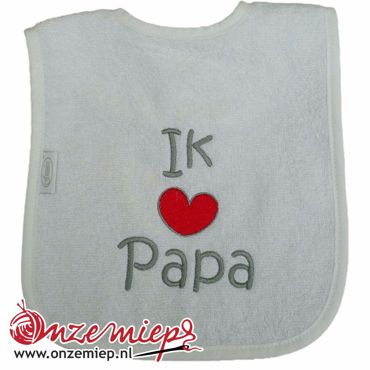 Witte slab met "Ik hou van papa"