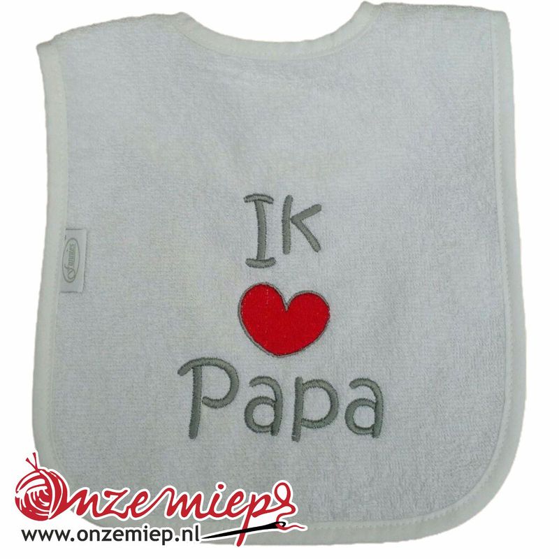 Witte slab met "Ik hou van papa"