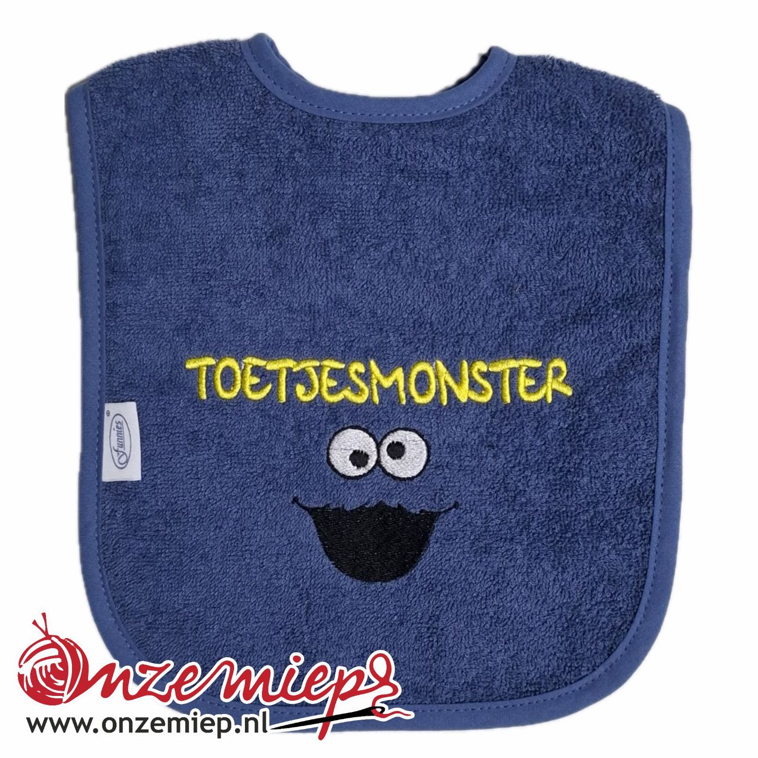 Blauwe (silk blue) slab met "Toetjesmonster"